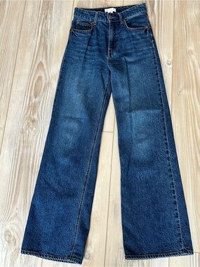 H&M Medium Blue High-Rise Wide-Leg Jeans